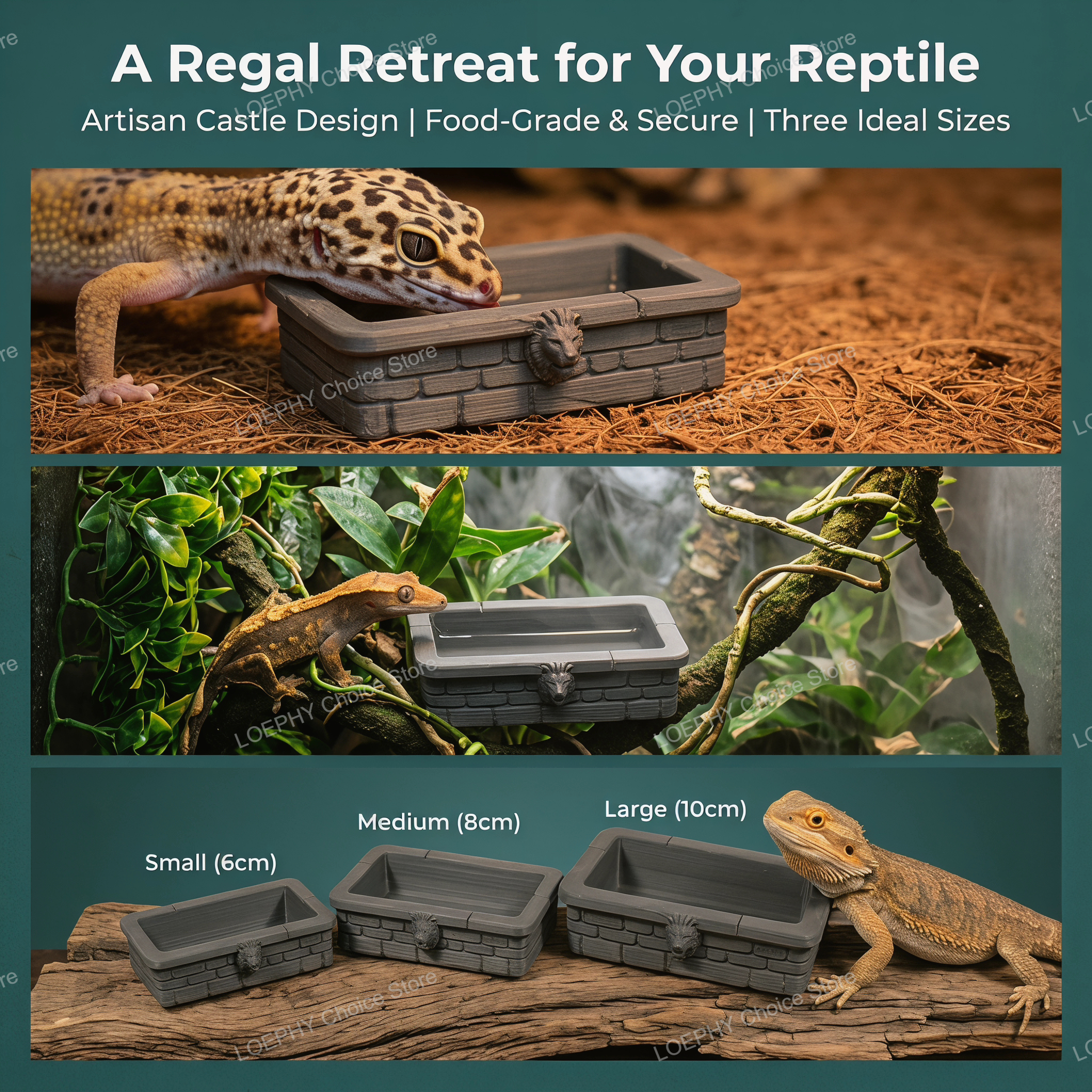 Castle Reptile Water Bowl Lion - Water Dish Reptile recensione e prezzo